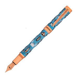 Endura Deco Crest Fountain Pen Demo/Blue/Rosegold  - F