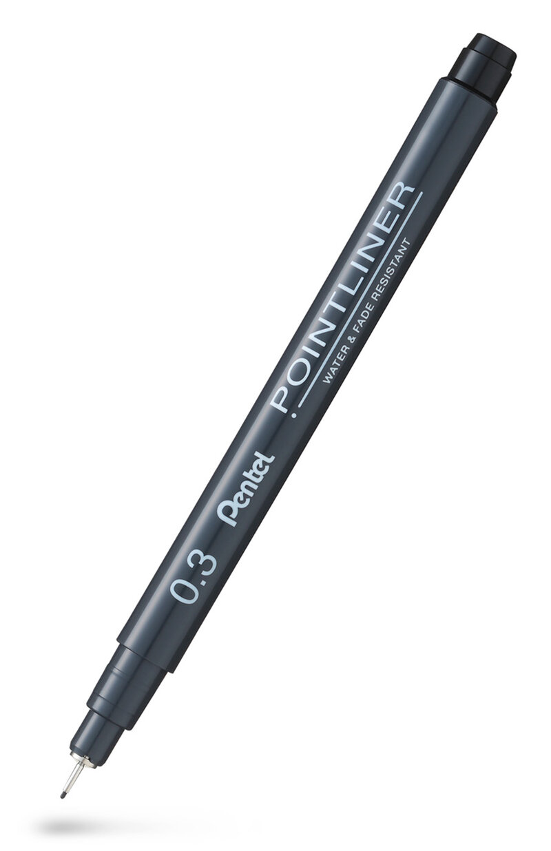 Fineliner PENTEL Pointliner 0,3mm svart