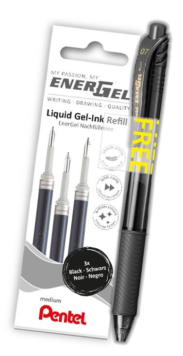 Refill PENTEL EnerG LR7 0,7 s 3/fp+BL107