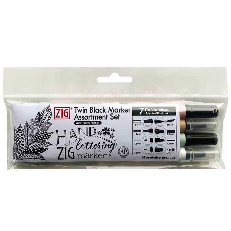 ZIG Twin Tip Svart 4-set