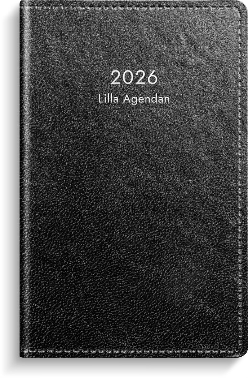 Kalender 2026 Lilla Agendan svart konstläder