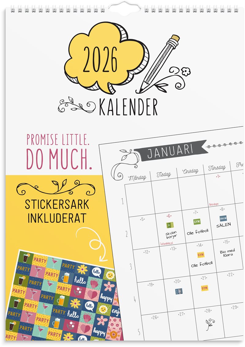 Väggkalender 2026 Doodle