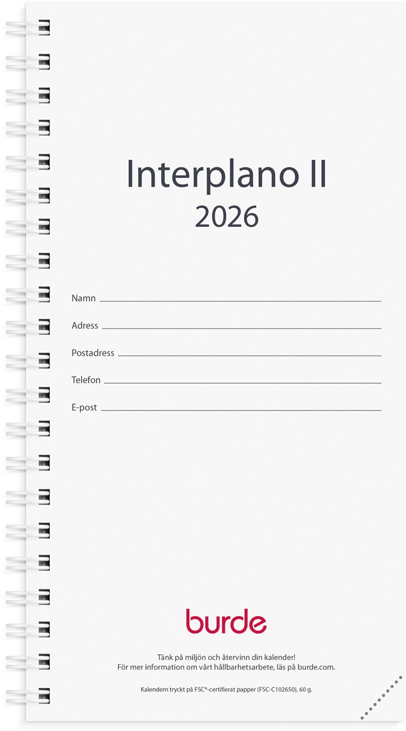 Kalender 2026 Interplano II refill