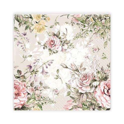 Kaffeservett 20p Rosor Beige