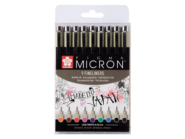 Sakura Pigma Micron 05 finelinerset 9-pack/ Pigma Micron 05 Wallet 9 / 