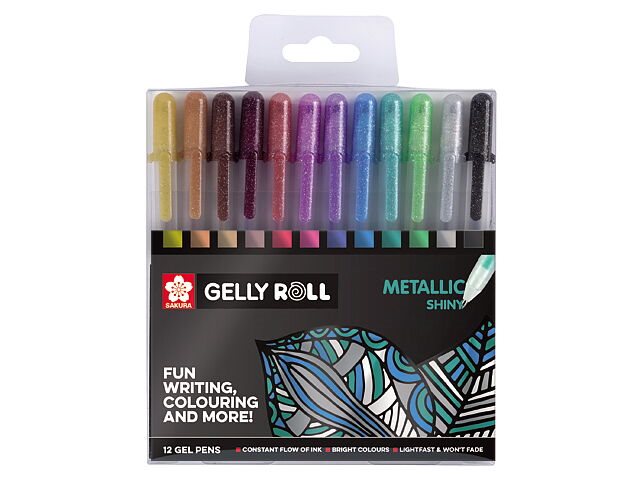 Sakura Metallic gelpennor 12-pack / Metallic Set 12 Gel Pens