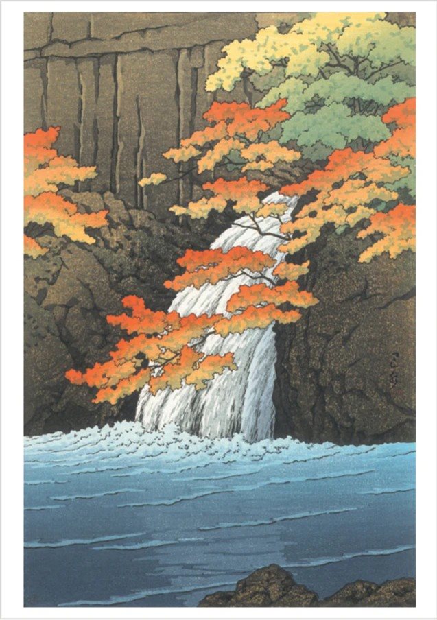 Kawase Hasui: Senju Waterfall, Akame Notecard