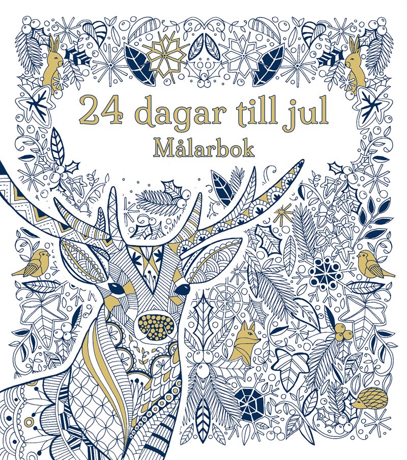 24 dagar kvar till jul - målarbok