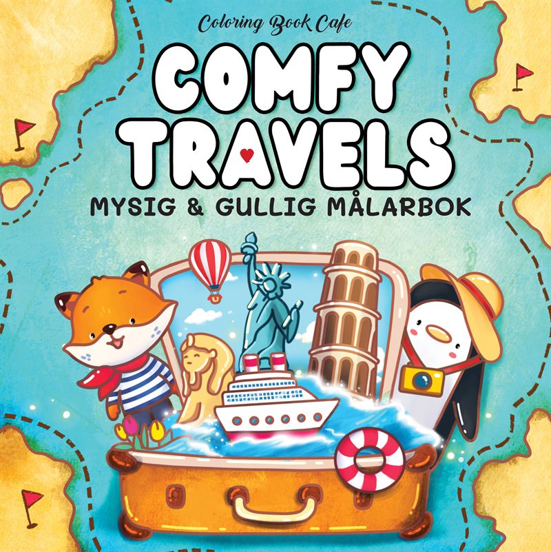 Comfy Travels : Mysig och gullig Cozy Coloring målarbok från Coloring Book Cafe