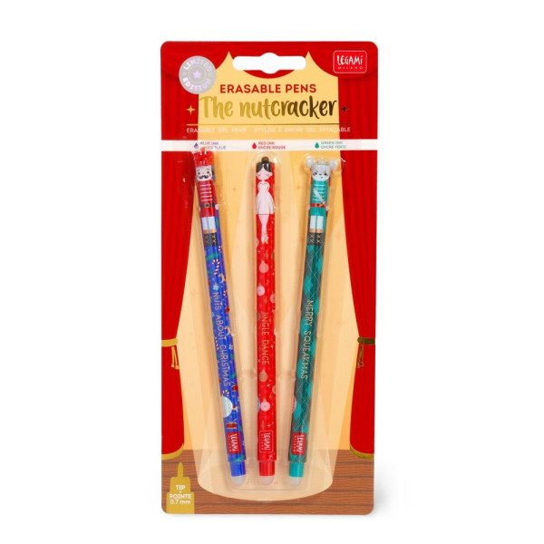 LEGAMI GELPENNA MED UTSUDDBART BLÄCK 3-PACK CHRISTMAS EDITION