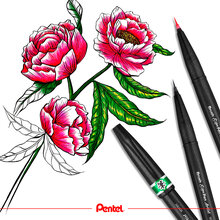Penselpenna PENTEL Sign Pen Artist brun
