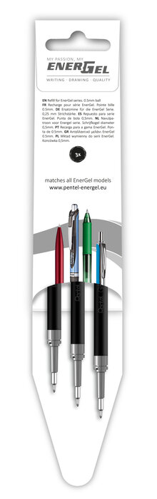 Refill PENTEL EnerGel needle svart 3/fp