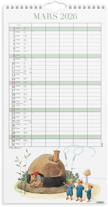 Familjekalender 2026 Elsa Beskow