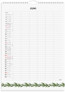 Familjekalender 2026 Illustrerad blomster