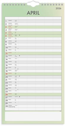 Familjekalender 2026 Tydlig