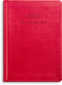 Kalender 2026 Lilla Fickdagboken rött konstläder