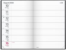 Kalender 2026 Fickagenda svart konstläder
